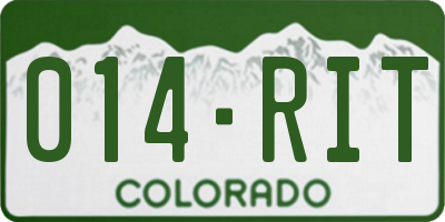 CO license plate 014RIT