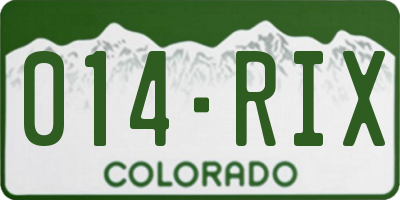 CO license plate 014RIX