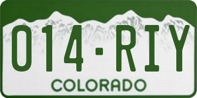 CO license plate 014RIY