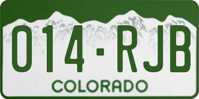 CO license plate 014RJB