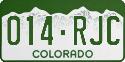 CO license plate 014RJC