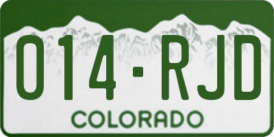 CO license plate 014RJD
