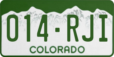 CO license plate 014RJI