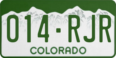 CO license plate 014RJR