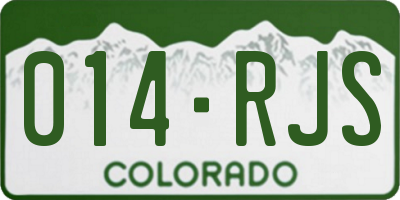 CO license plate 014RJS