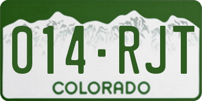 CO license plate 014RJT