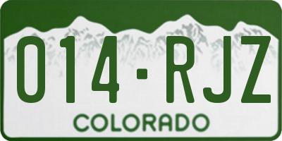CO license plate 014RJZ