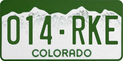 CO license plate 014RKE