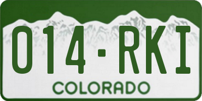 CO license plate 014RKI