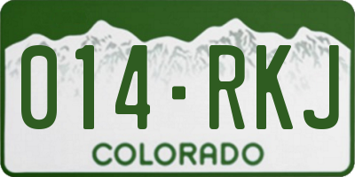 CO license plate 014RKJ