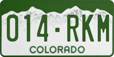 CO license plate 014RKM