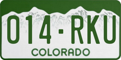 CO license plate 014RKU