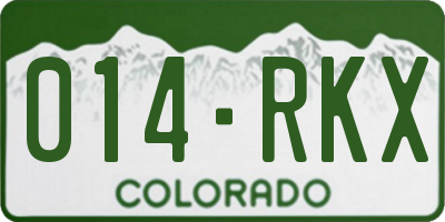 CO license plate 014RKX