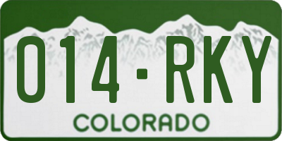 CO license plate 014RKY