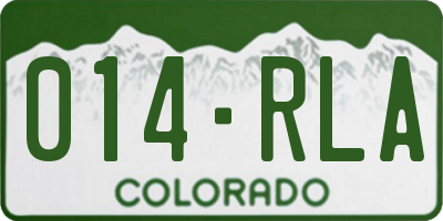 CO license plate 014RLA