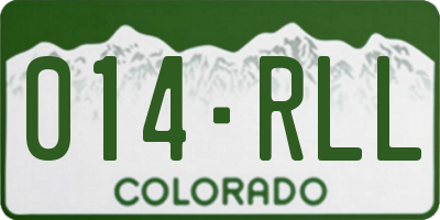 CO license plate 014RLL