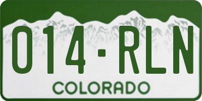 CO license plate 014RLN