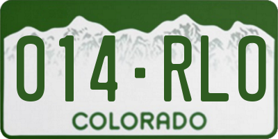 CO license plate 014RLO