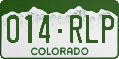 CO license plate 014RLP