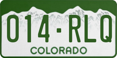 CO license plate 014RLQ
