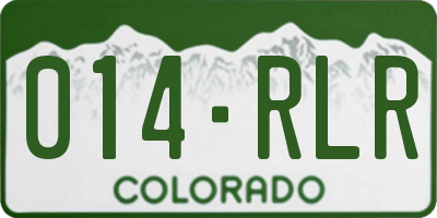 CO license plate 014RLR