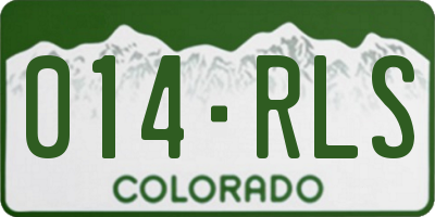CO license plate 014RLS