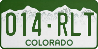 CO license plate 014RLT