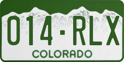 CO license plate 014RLX