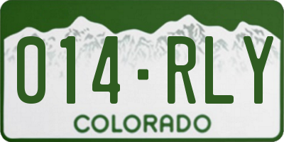 CO license plate 014RLY