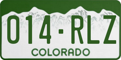 CO license plate 014RLZ