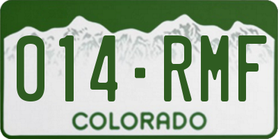 CO license plate 014RMF