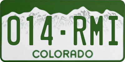 CO license plate 014RMI