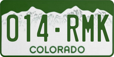 CO license plate 014RMK