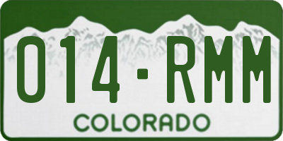 CO license plate 014RMM