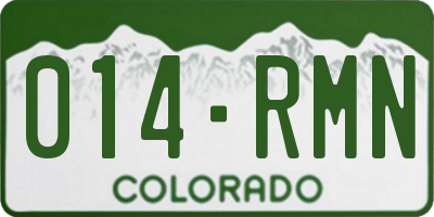 CO license plate 014RMN