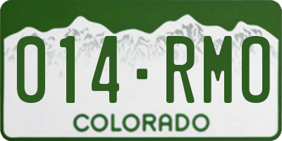 CO license plate 014RMO