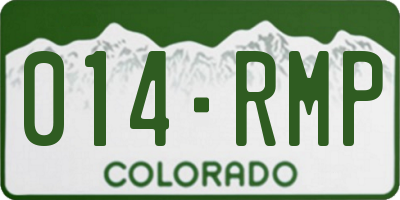 CO license plate 014RMP