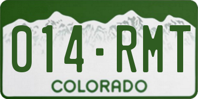 CO license plate 014RMT