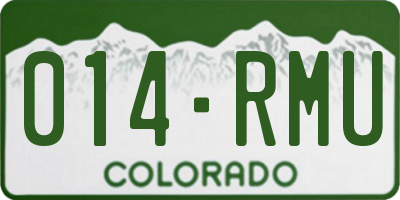 CO license plate 014RMU