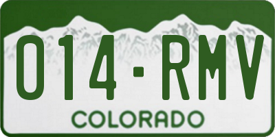 CO license plate 014RMV