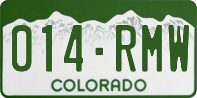 CO license plate 014RMW