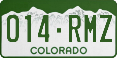 CO license plate 014RMZ