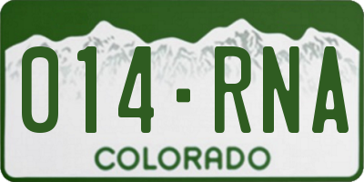 CO license plate 014RNA