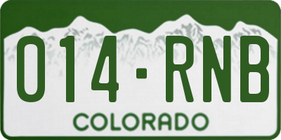 CO license plate 014RNB