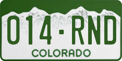 CO license plate 014RND