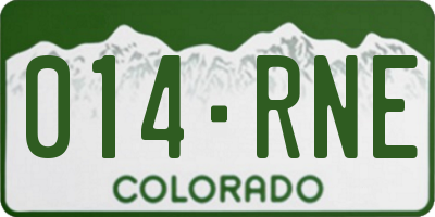 CO license plate 014RNE