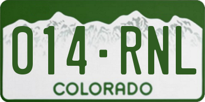 CO license plate 014RNL