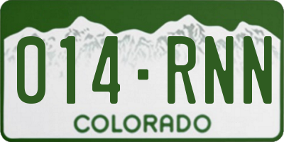 CO license plate 014RNN