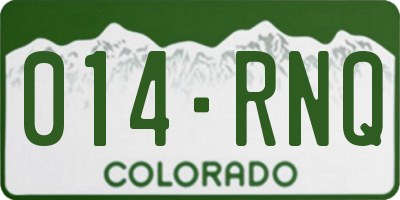 CO license plate 014RNQ