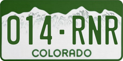 CO license plate 014RNR